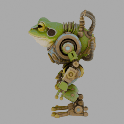 Steampunk Machine Robot Frog 009 free 3D model preview
