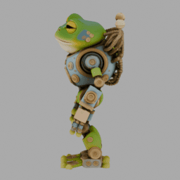 Steampunk Machine Robot Frog 010 free 3D model preview