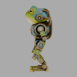 Steampunk Machine Robot Frog 011 free 3D model preview