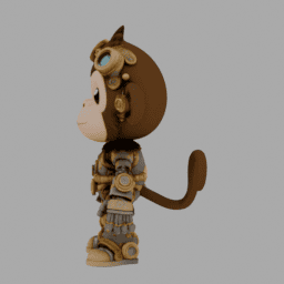 Steampunk MechanicaMonkey Chibi TPose 002 free 3D model preview