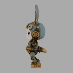 Steampunk MechanicalRabbit Chibi TPose 003 free 3D model preview