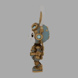 Steampunk MechanicalRabbit Chibi TPose 004 free 3D model preview