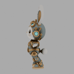 Steampunk MechanicalRabbit Chibi TPose 006 free 3D model preview