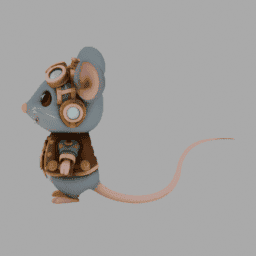 Steampunk Mouse Chibi TPose 005 free 3D model preview