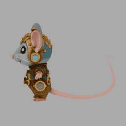 Steampunk Mouse Chibi TPose 008 free 3D model preview