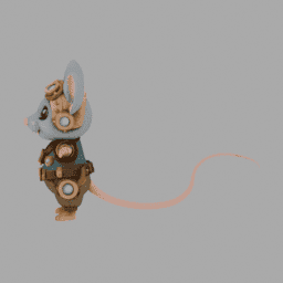 Steampunk Mouse Chibi TPose 009 free 3D model preview