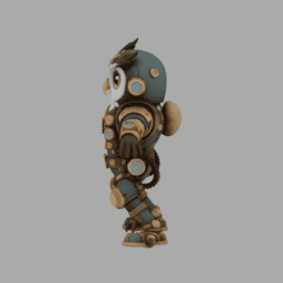 Steampunk Owl TPose 003 free 3D model preview