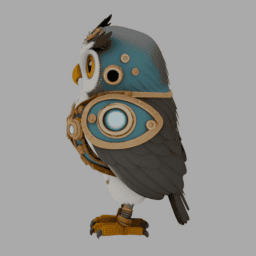 Steampunk Owl 001 free 3D model preview