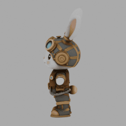 Steampunk Rabit Chibi TPose 001 free 3D model preview