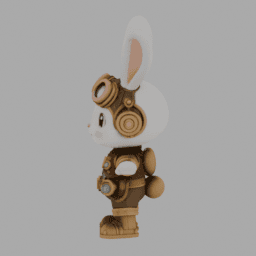 Steampunk Rabit Chibi TPose 002 free 3D model preview