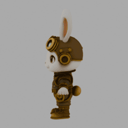 Steampunk Rabit Chibi TPose 003 free 3D model preview