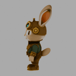 Steampunk Rabit Chibi TPose 004 free 3D model preview
