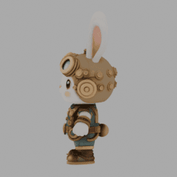 Steampunk Rabit Chibi TPose 005 free 3D model preview