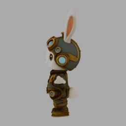 Steampunk Rabit Chibi TPose 006 free 3D model preview
