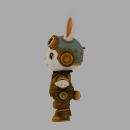 Steampunk Rabit Chibi TPose 007 free 3D model preview