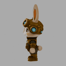 Steampunk Rabit Chibi TPose 008 free 3D model preview