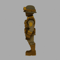 Steampunk Soldier ToyStyle TPose 001 free 3D model preview