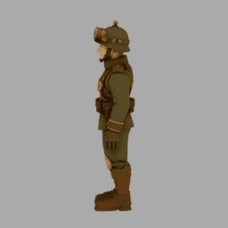 Steampunk Soldier ToyStyle TPose 002 free 3D model preview