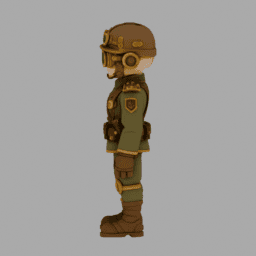 Steampunk Soldier ToyStyle TPose 004 free 3D model preview