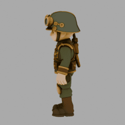 Steampunk Soldier ToyStyle TPose 005 free 3D model preview