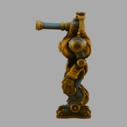 Steampunk SteamTank Robot 001 free 3D model preview