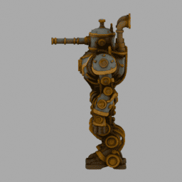 Steampunk SteamTank Robot 004 free 3D model preview