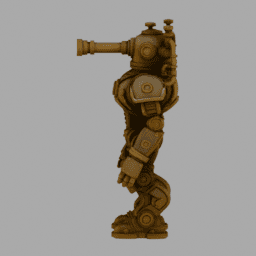 Steampunk SteamTank Robot 005 free 3D model preview