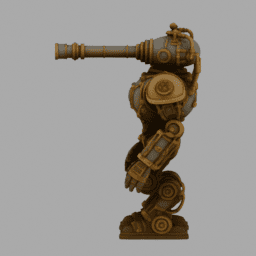 Steampunk SteamTank Robot 006 free 3D model preview