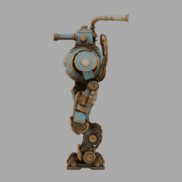 Steampunk SteamTank Robot 007 free 3D model preview
