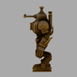 Steampunk SteamTank Robot 008 free 3D model preview