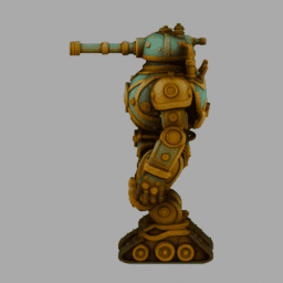 Steampunk SteamTank Robot 009 free 3D model preview