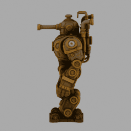 Steampunk SteamTank Robot 013 free 3D model preview