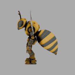 Steampunk Bee Mech 001 free 3D model preview