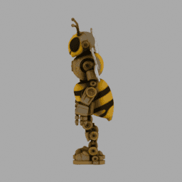 Steampunk Bee Mech 010 free 3D model preview