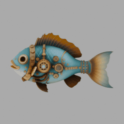 Steampunk Fish SomeColor 010 free 3D model preview