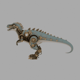 Steampunk Machine Dinosaur Robot 003 free 3D model preview