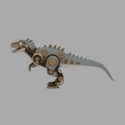 Steampunk Machine Dinosaur Robot 006 free 3D model preview