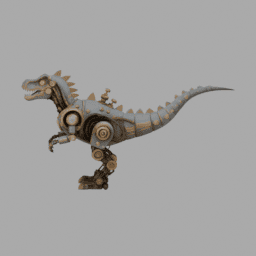 Steampunk Machine Dinosaur Robot 012 free 3D model preview
