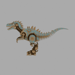 Steampunk Machine Dinosaur Robot 022 free 3D model preview