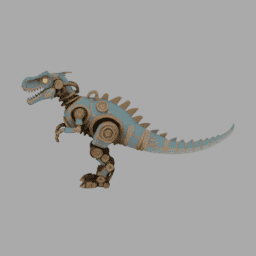 Steampunk Machine Dinosaur Robot 028 free 3D model preview