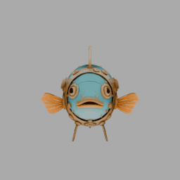 Steampunk RobotFish SomeColor 003 free 3D model preview