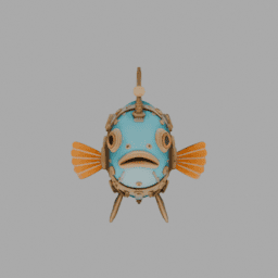 Steampunk RobotFish SomeColor 004 free 3D model preview