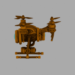 Steampunk Drone SomeColor 002 free 3D model preview