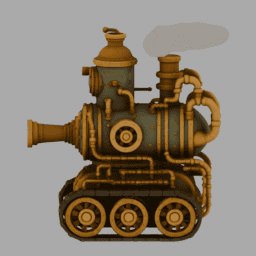 Steampunk SteamTank 001 free 3D model preview