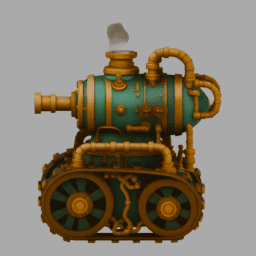 Steampunk SteamTank 002 free 3D model preview