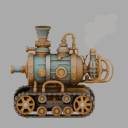 Steampunk SteamTank 003 free 3D model preview