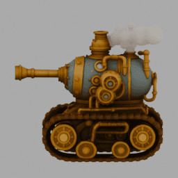 Steampunk SteamTank 004 free 3D model preview