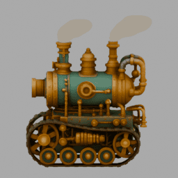 Steampunk SteamTank 006 free 3D model preview
