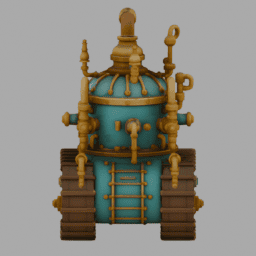 Steampunk SteamTank 007 free 3D model preview