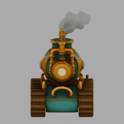 Steampunk SteamTank 008 free 3D model preview